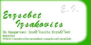 erzsebet izsakovits business card